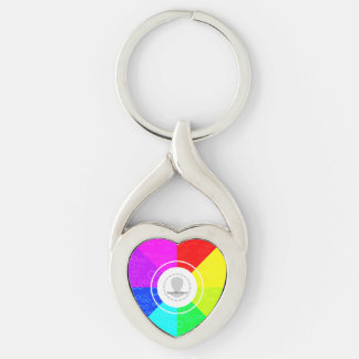 Colorful Keepsake Autism Themed Picture in a Heart Key Ring