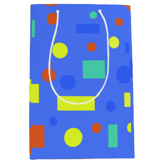 Colorful Kids Geometric Shapes Birthday Wrapping P Medium Gift Bag