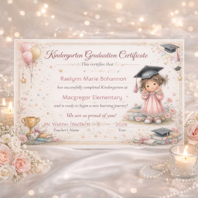 Colorful Kindergarten Graduation Certificate  Photo Print (Creator Uploaded)