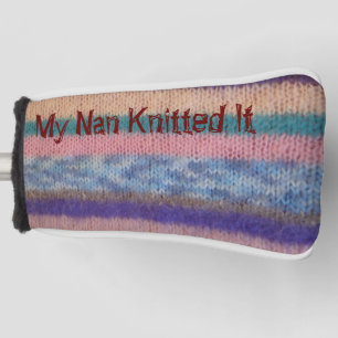 colorful knitted stripes unique fun vintage design golf head cover