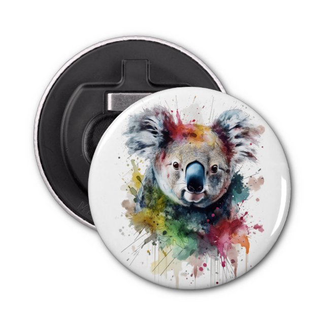 Colorful Koala: A vibrant illustration Bottle Opener (Front)