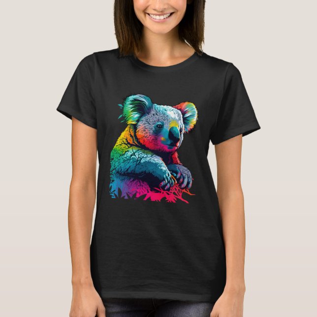 Colorful Koala Bear Cute T-Shirt (Front)