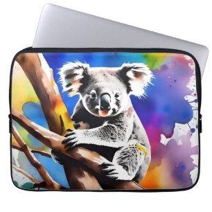 Colorful Koala Bear Watercolour Splash, Laptop Sleeve