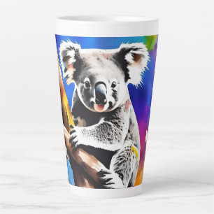 Colorful Koala Bear Watercolour Splash, Latte Mug