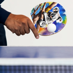 Colorful Koala Bear Watercolour Splash, Ping Pong Paddle
