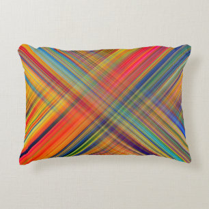 Colorful Kriss Kross Pattern Plaid Decorative Cushion