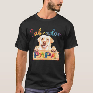Colorful Labrador Papa Dog Dad T-Shirt