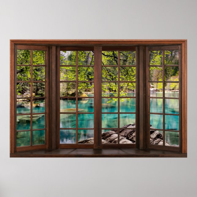 Colorful Lagoon Faux Window Illusion  Poster (Front)