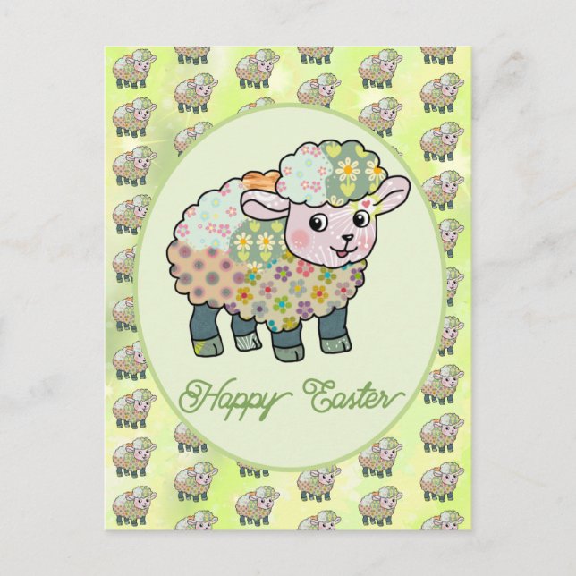 colorful lamb postcard (Front)