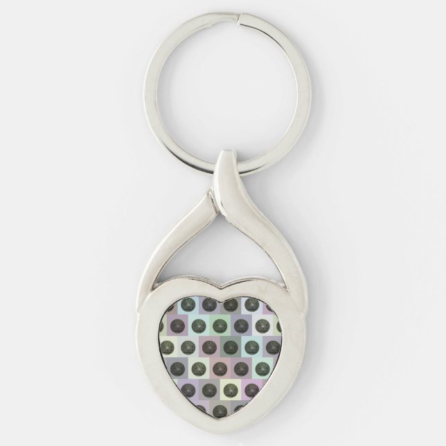 Colorful Lawn Bowls Pattern, Key Ring (Front)