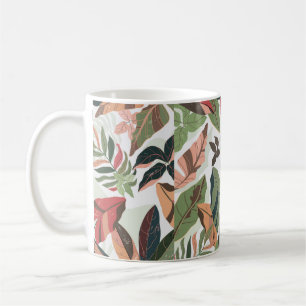 Colorful leaf in the garden, illustration vintage coffee mug