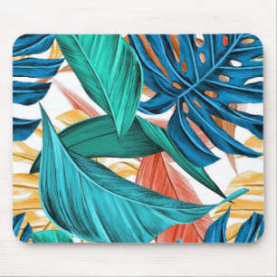 Colorful Leaf Pattern Mouse Pad