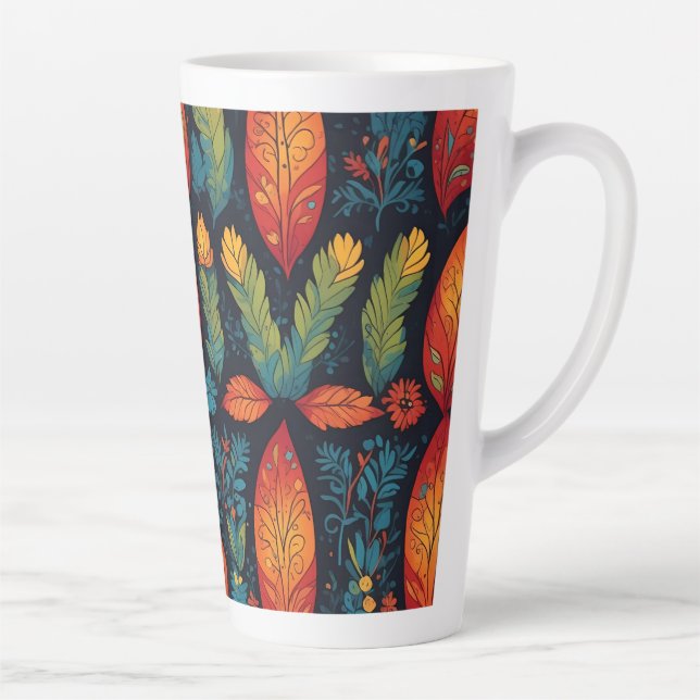 Colorful leaf's in fall latte mug (Right)