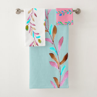 Colorful Leaves Bath Towel Set