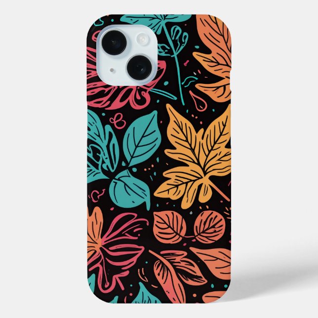 Colorful Leaves iPhone case (Back)