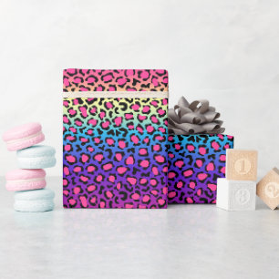 Colorful leopard skin pattern wrapping paper