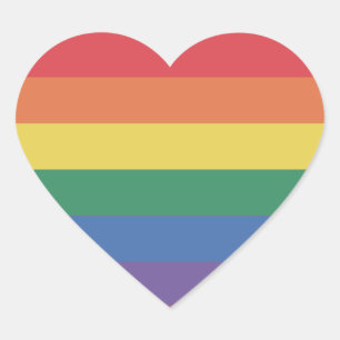 Colorful LGBTQ+ Rainbow HEART Pride Sticker