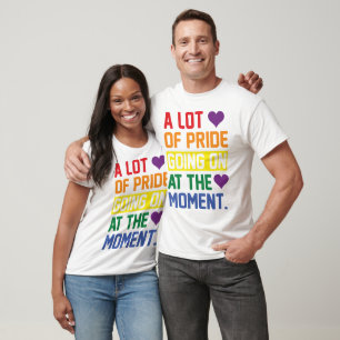 Colorful LGBTQ+ Rainbow Pride Custom Text back T-Shirt