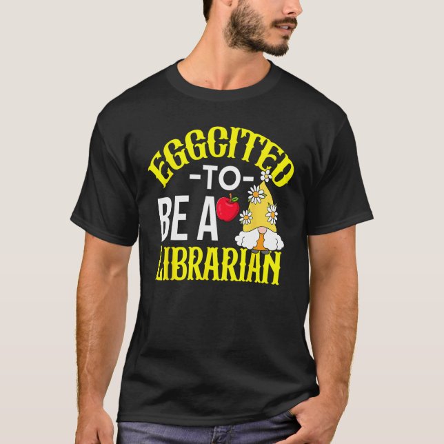 Colorful Librarian Easter Theme T-Shirt (Front)