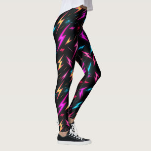 Colorful Lightning Bolt Pattern  Leggings