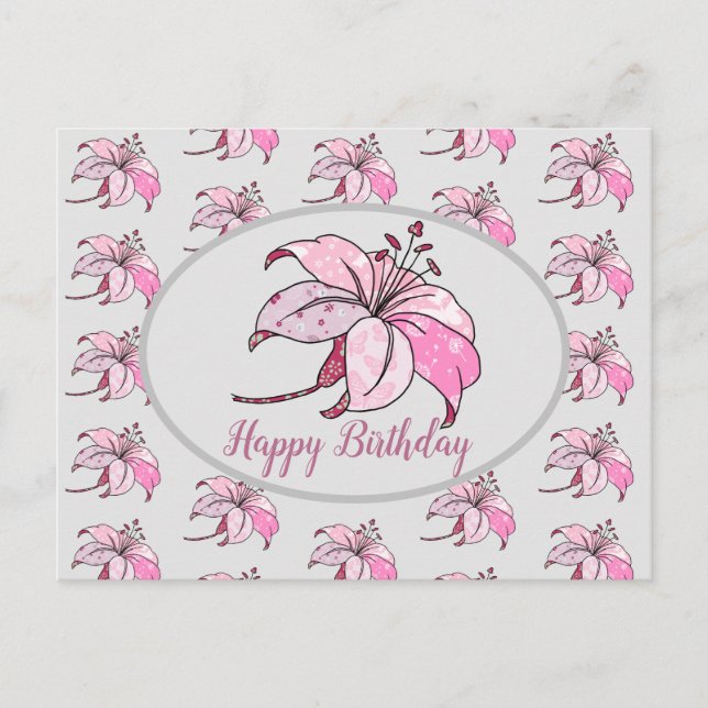 colorful Lilie postcard (Front)