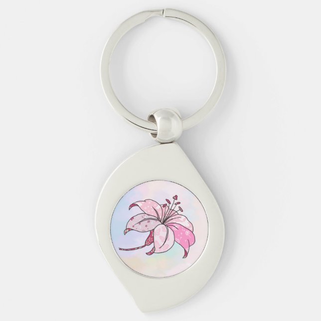 colorful lilies key ring (Front)