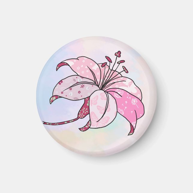 colorful lilies magnet (Front)