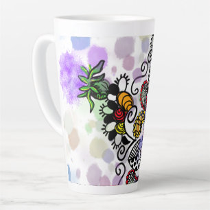 Colorful line design, latte mug