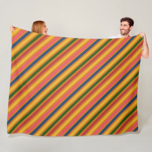Colorful Line Pattern Fleece Blanket
