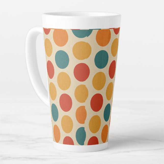 Colorful linen design bubbles latte mug (Left Angle)