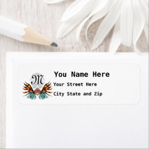 Colorful Lionfish Monogram Return Address Label