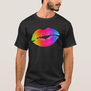 Colorful Lips Lipstick Makeup T-Shirt