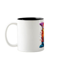 Colorful Liquid Letter "E" Mug – Vibrant 3D Paint 