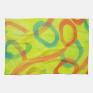 Colorful Loops Abstract Artsy Kitchen Towel