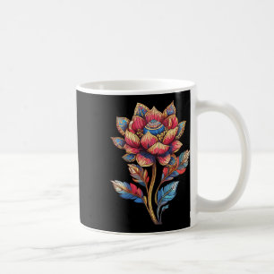 Colorful Lotus Mandala Flower With Ornate Leaves Coffee Mug