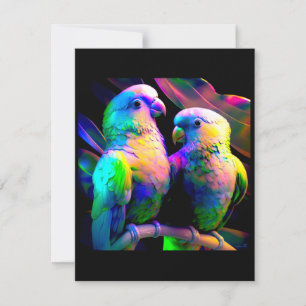 COLORFUL LOVEBIRD, CUTE LOVEBIRD,   CARD
