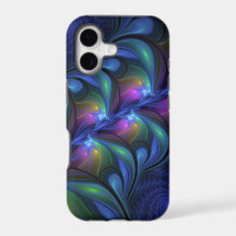 Colorful Luminous Abstract Blue Pink Green Fractal