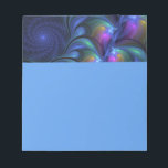 Colorful Luminous Abstract Blue Pink Green Fractal Notepad<br><div class="desc">Unique fractal art,  modern,  abstract and luminous.
Design for your notepad and more.</div>