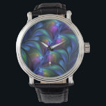 Colorful Luminous Abstract Blue Pink Green Fractal Watch<br><div class="desc">Unique fractal art,  modern,  abstract and luminous.
Design for your wrist watch and more.</div>
