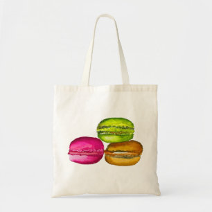 Colorful Macarons watercolor art funky Tote Bag