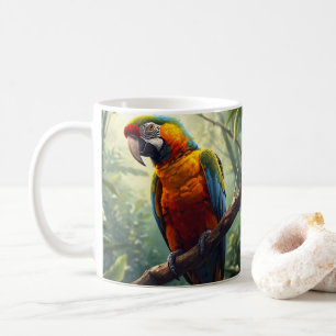 Colorful Macaw Parrot Poster – Tropical Wildlife W Coffee Mug