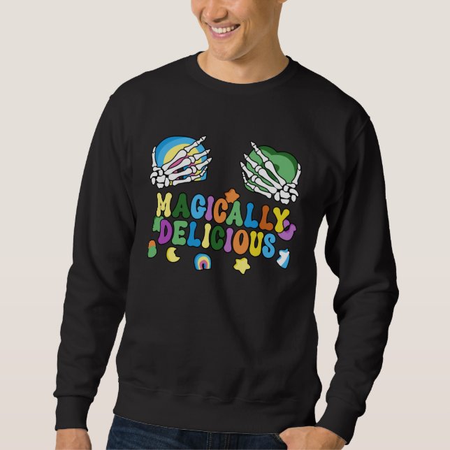 Colorful Magically Delicious Sexy Shamrock St Patr Sweatshirt (Front)