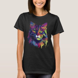 Colorful Maine-coon cat T-Shirt