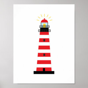 Colorful Maine West Quoddy Head Lighthouse Poster