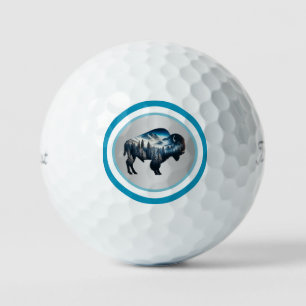 Colorful Majestic Bison Golf Balls