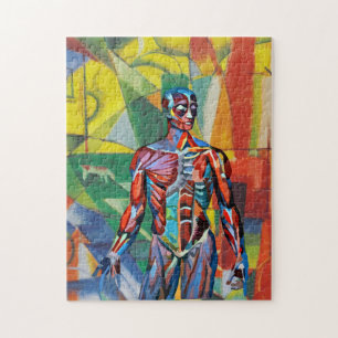 colorful male human anatomy abstract art jigsaw puzzle