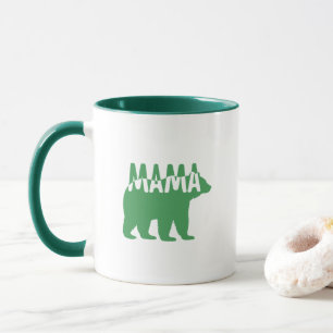 Colorful Mama Bear Silhouette Art Mug