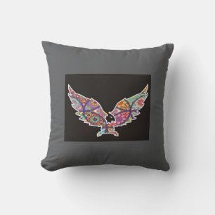 Colorful Mandala Eagle Design Cushion