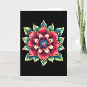 Colorful Mandala Flower Boho Yoga Lotus Symbol Card