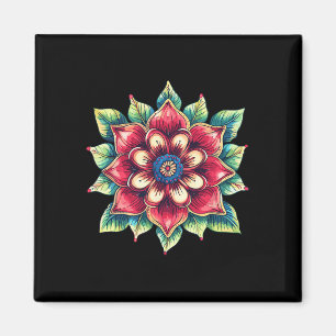 Colorful Mandala Flower Boho Yoga Lotus Symbol Magnet